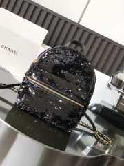 Uubags | Chanel 24C Sequin Backpack In Black 25x21x15cm - 1