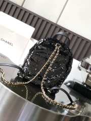 Uubags | Chanel 24C Sequin Backpack In Black 25x21x15cm - 5