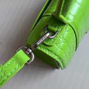 Uubags | Balenciaga Hourglass XS Handbag Crocodile Embossed In Neon Green 19x8x13cm - 2