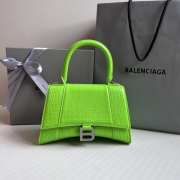 Uubags | Balenciaga Hourglass XS Handbag Crocodile Embossed In Neon Green 23x10x14cm - 1