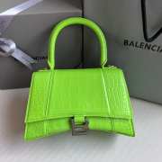 Uubags | Balenciaga Hourglass XS Handbag Crocodile Embossed In Neon Green 23x10x14cm - 4