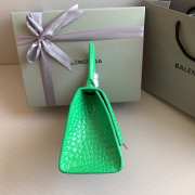 Uubags | Balenciaga Hourglass XS Handbag Crocodile Embossed In Spring Green With Silver Buckle 23x10x14cm - 2