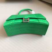 Uubags | Balenciaga Hourglass XS Handbag Crocodile Embossed In Spring Green With Silver Buckle 23x10x14cm - 5