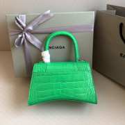 Uubags | Balenciaga Hourglass XS Handbag Crocodile Embossed In Spring Green With Green Buckle 23x10x14cm - 4