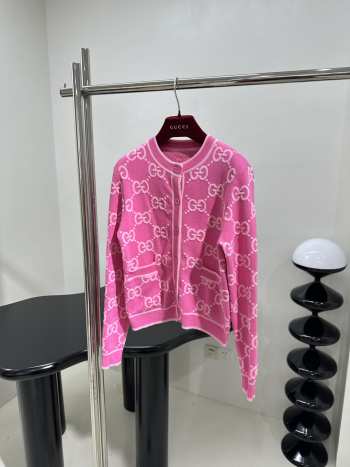 Uubags | Gucci cotton jacquard cardigan in pink 