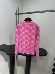 Uubags | Gucci cotton jacquard cardigan in pink  - 3