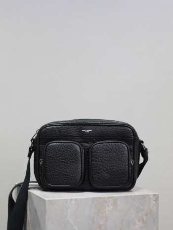 Uubags | YSL Black City Camera Bag In Grained Leather 24.5x17x8cm