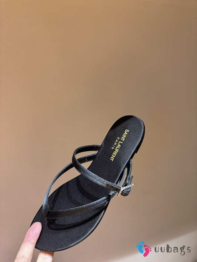 Uubags | YSL suede leather sandal in black - 1