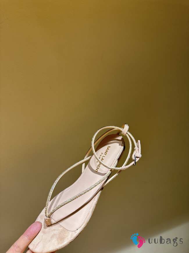 Uubags | YSL suede leather sandal in beige - 1