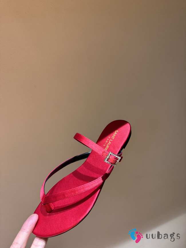 Uubags | YSL suede leather sandal in pink - 1