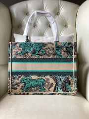 Uubags | Dior Toile De Jouy Canvas Book Tote Bag In Green/Beige 26x8x22cm - 2