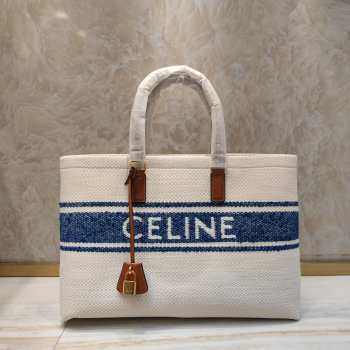 Uubags | Celine Cabas Tote Bag In Blue/White 43x32x16cm