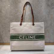 Uubags | Celine Cabas Tote Bag In Green/White 43x35x15cm - 1