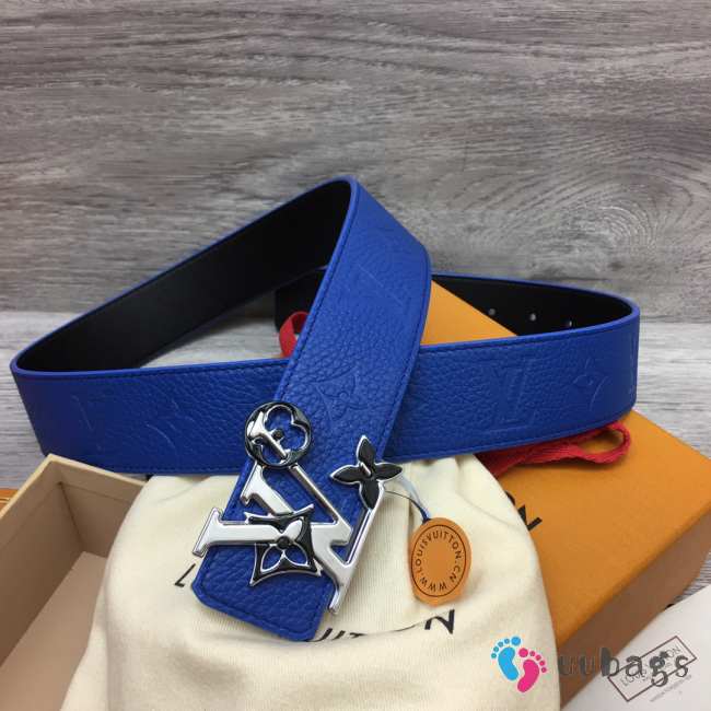 Uubags | Louis Vuitton Initiales Double Sided Belt Blue 4cm - 1