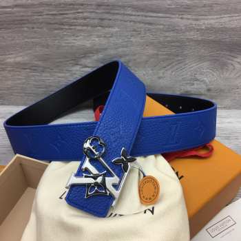 Uubags | Louis Vuitton Initiales Double Sided Belt Blue 4cm