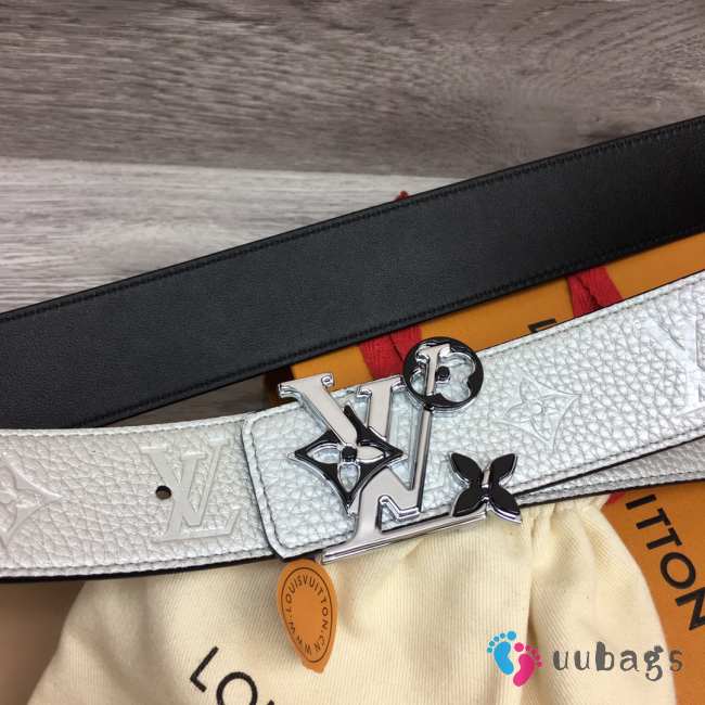 Uubags | Louis Vuitton Initiales Double Sided Belt Silver 4cm - 1