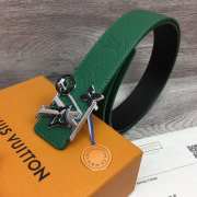 Uubags | Louis Vuitton Initiales Double Sided Belt Green 4cm - 3