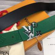 Uubags | Louis Vuitton Initiales Double Sided Belt Green 4cm - 2