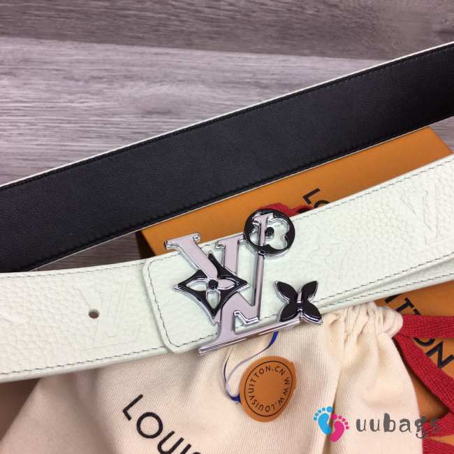 Uubags | Louis Vuitton Initiales Double Sided Belt White 4cm - 1