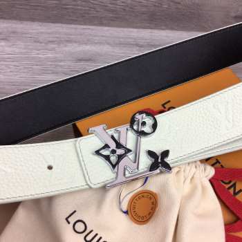 Uubags | Louis Vuitton Initiales Double Sided Belt White 4cm