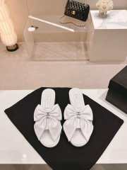 Uubags | Chanel bow slipper with small logo C in white 1.5cm/6cm - 3