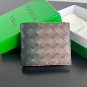 Uubags | Bottega Veneta Intrecciato Bi-Fold Wallet In Light Brow/Dark Green 9.5x11x1cm - 1