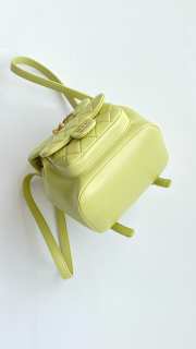 Uubags | Chanel Backpack Grained Shiny Calfskin & Gold-Tone Metal Light Green 18x19x12cm - 4