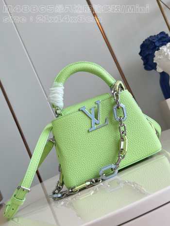 Uubags | Louis Vuitton M25232 Capucines Mini Bag In Light Green 21x14x8cm