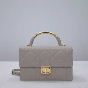 Uubags | Medium Dior Ange Bag Grey Macrocannage Calfskin 25x16x8cm