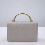 Uubags | Medium Dior Ange Bag Grey Macrocannage Calfskin 25x16x8cm - 4