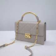 Uubags | Medium Dior Ange Bag Grey Macrocannage Calfskin 25x16x8cm - 3