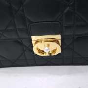 Uubags | Medium Dior Ange Bag Black Macrocannage Calfskin 25x16x8cm - 3