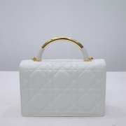 Uubags | Medium Dior Ange Bag White Macrocannage Calfskin 25x16x8cm - 5