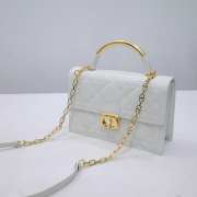 Uubags | Medium Dior Ange Bag White Macrocannage Calfskin 25x16x8cm - 4