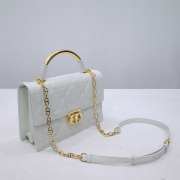 Uubags | Medium Dior Ange Bag White Macrocannage Calfskin 25x16x8cm - 2