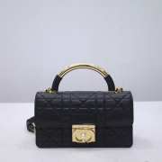 Uubags | Small Dior Ange Bag Black Macrocannage Calfskin 20x12x5cm - 1