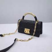 Uubags | Small Dior Ange Bag Black Macrocannage Calfskin 20x12x5cm - 6