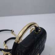 Uubags | Small Dior Ange Bag Black Macrocannage Calfskin 20x12x5cm - 5