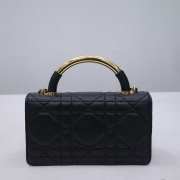 Uubags | Small Dior Ange Bag Black Macrocannage Calfskin 20x12x5cm - 4