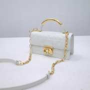 Uubags | Small Dior Ange Bag White Macrocannage Calfskin 20x12x5cm - 6