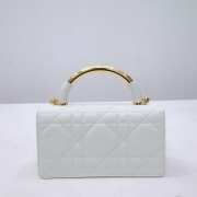 Uubags | Small Dior Ange Bag White Macrocannage Calfskin 20x12x5cm - 4