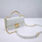 Uubags | Small Dior Ange Bag White Macrocannage Calfskin 20x12x5cm - 3