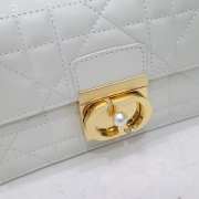 Uubags | Small Dior Ange Bag White Macrocannage Calfskin 20x12x5cm - 2