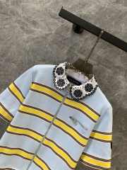 Uubags | Louis Vuitton 1AFUAB Collar Detail Striped Knit Top In Sky blue - 5