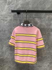 Uubags | Louis Vuitton 1AFUAB Collar Detail Striped Knit Top In Pink - 2