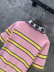 Uubags | Louis Vuitton 1AFUAB Collar Detail Striped Knit Top In Pink - 6