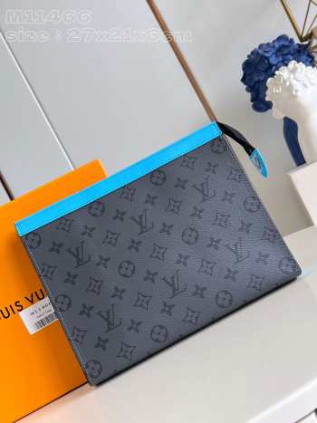 Uubags | Louis Vuitton M11466 Pochette Voyage MM Monogram Eclipse Reverse coated canvas 27x21x6cm