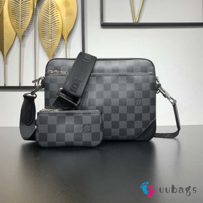 Uubags | Louis Vuitton N40519 New Trio Messenger Damier Graphite coated canvas bag 25x18.5x7cm - 1