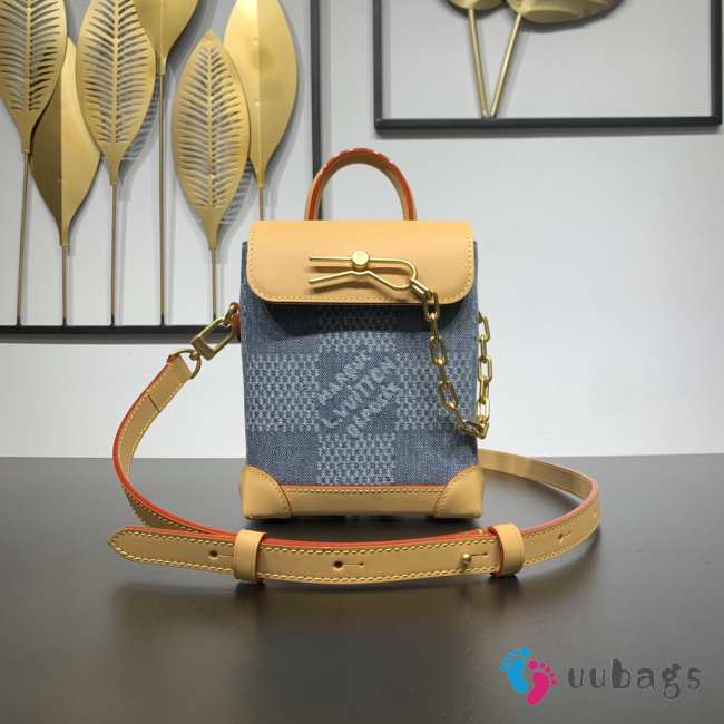 Uubags | Louis Vuitton N40751 Nano Steamer Bag In Blue 15x18x7cm - 1