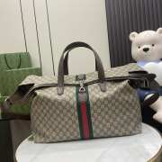 Uubags | Gucci Jackie 1961 Large Duffle Beige and ebony GG Supreme Tender canvas Bag 45x45x21cm - 1